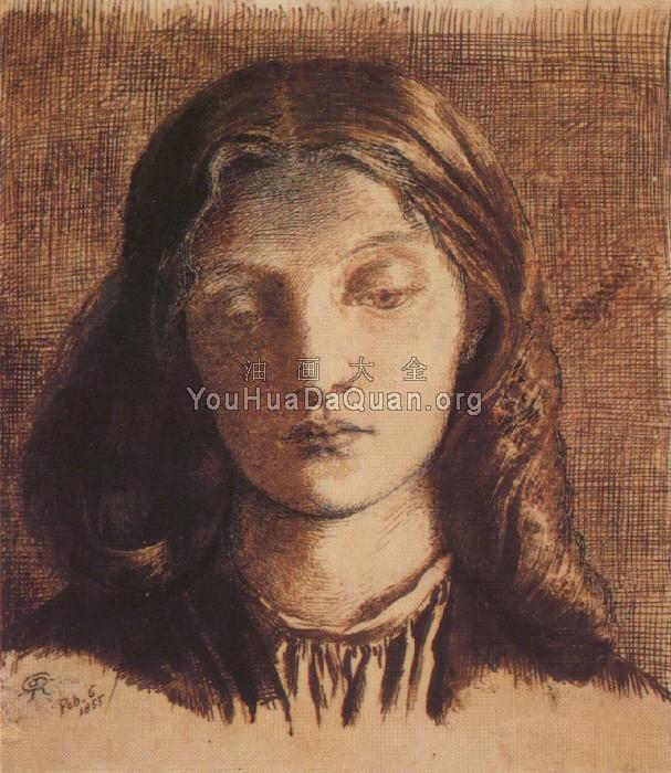 Portrait of Elizabeth Siddal - 但丁·加百利·罗塞蒂